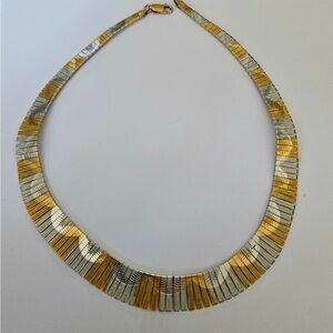 Italian 🇮🇹 925 Silver & 10k gold accent Necklace chocker